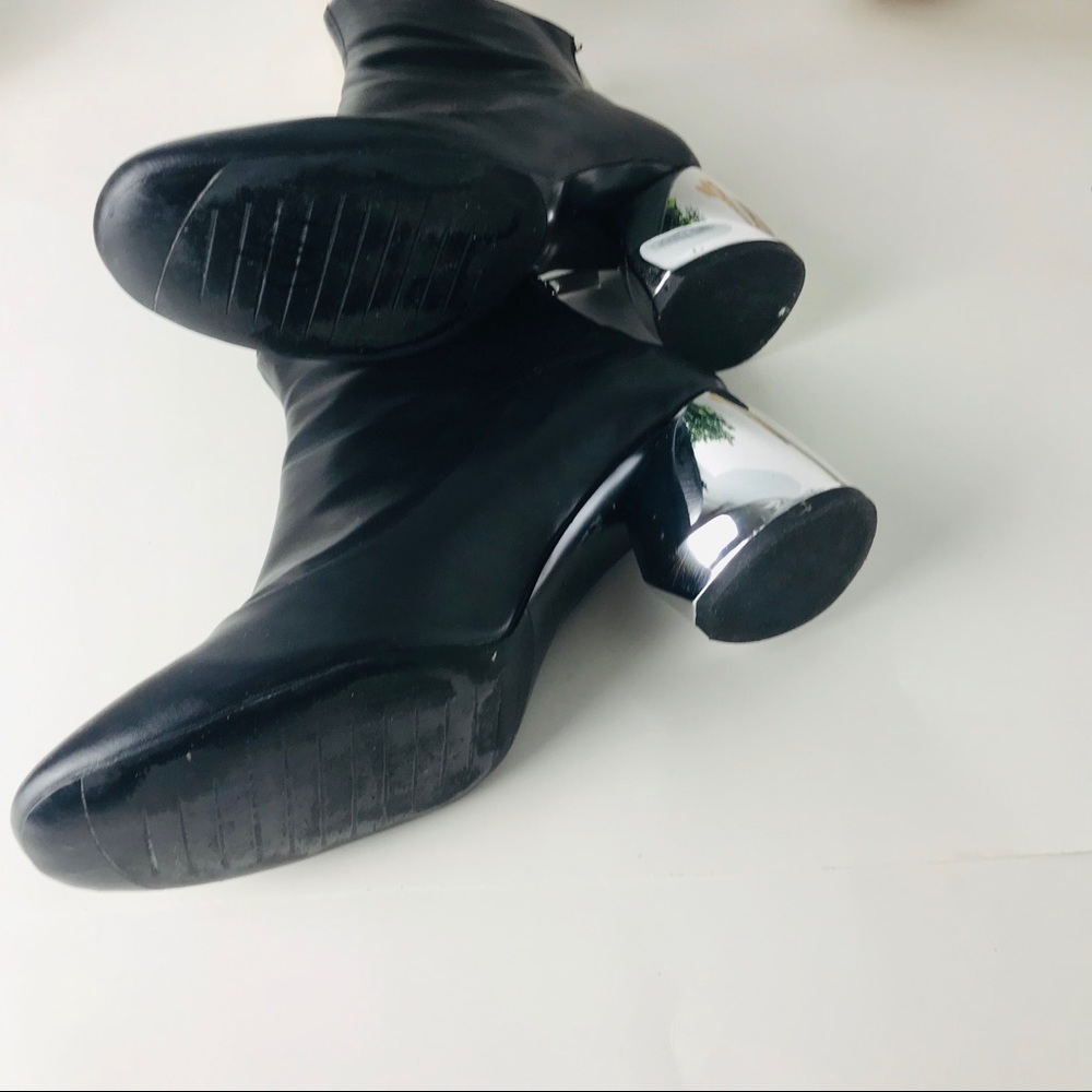 Zara | leather bootie silver heels - Picture 8 of 8